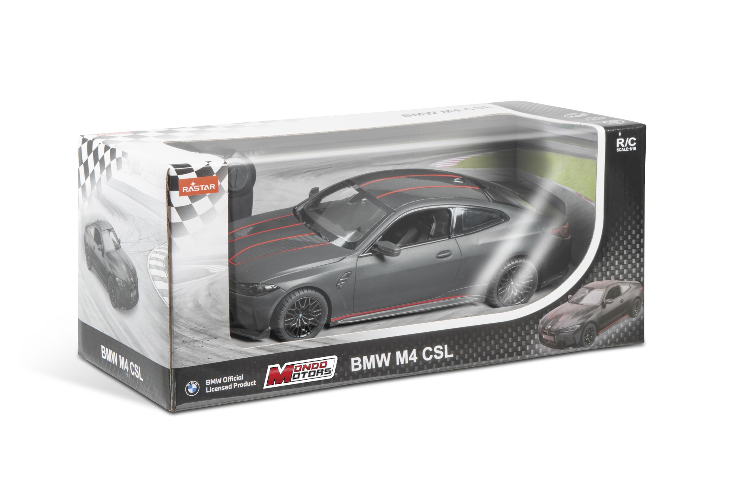 Mondo Motors BMW M4 CSL - 2,4 GHz - model zdalnie sterowany w skali 1:16 - szczegółowe wnętrze i reflektory - 63774