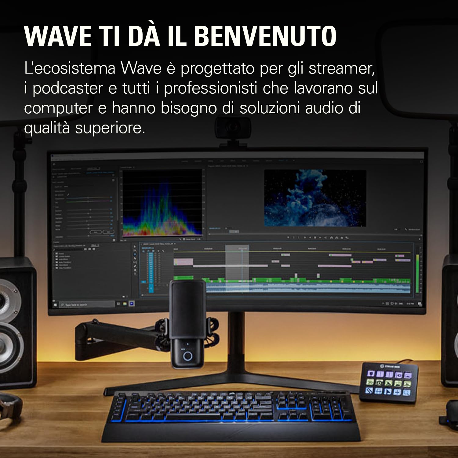 Elgato Wave Mic Arm (Low Profile) - Braccio snodabile a profilo basso, canaline per cavi a scomparsa, interamente in metallo, versatile morsetto da scrivania, studio, trasmissioni, streaming