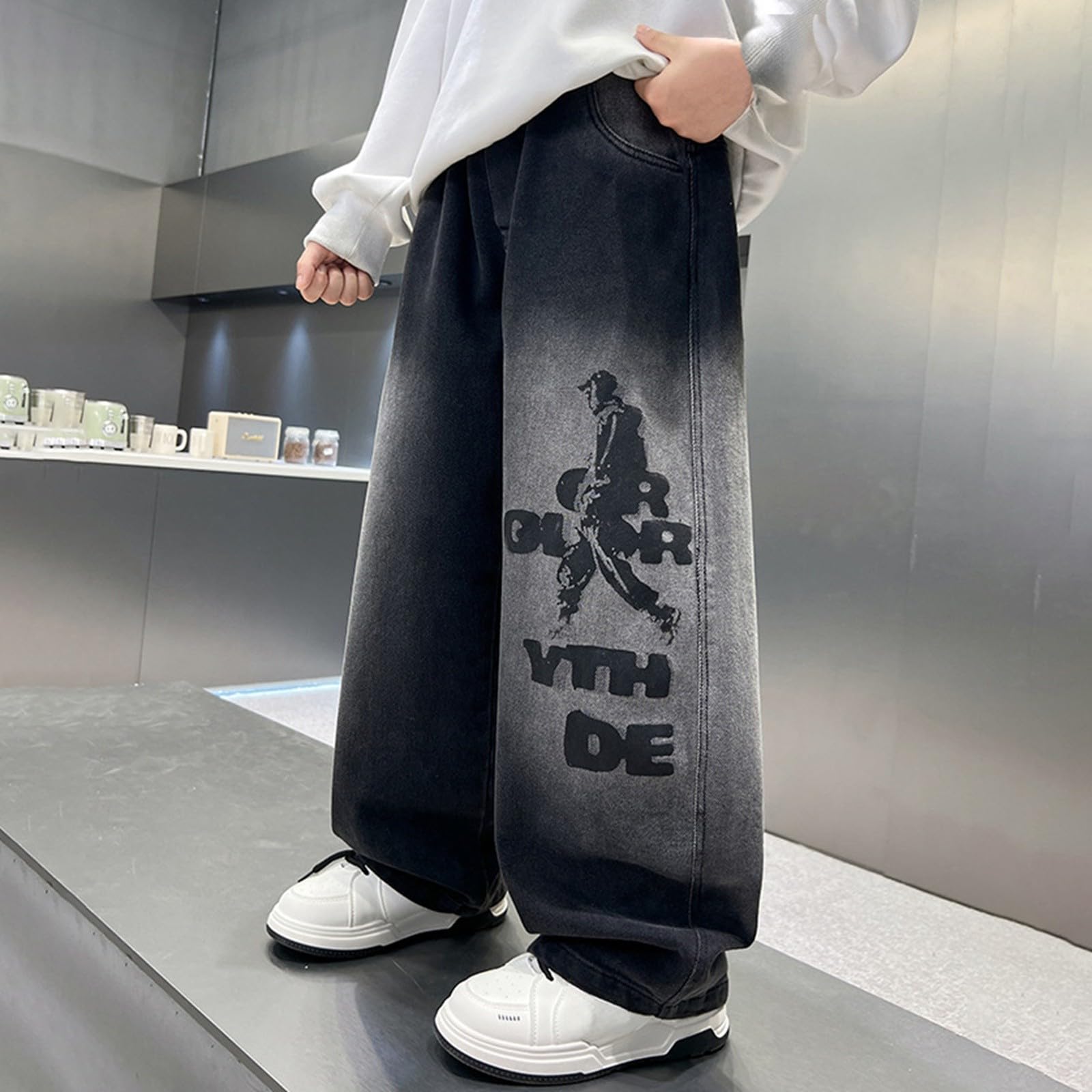 Vaqueros Niño 5-13 Años Ancho Pantalon Vaquero Adolescentes Chico Elasticos Rectos Vintage Hippies Streetwear Jeans Pantalones Vaqueros Cargo Denim Holgados Otoño 2026