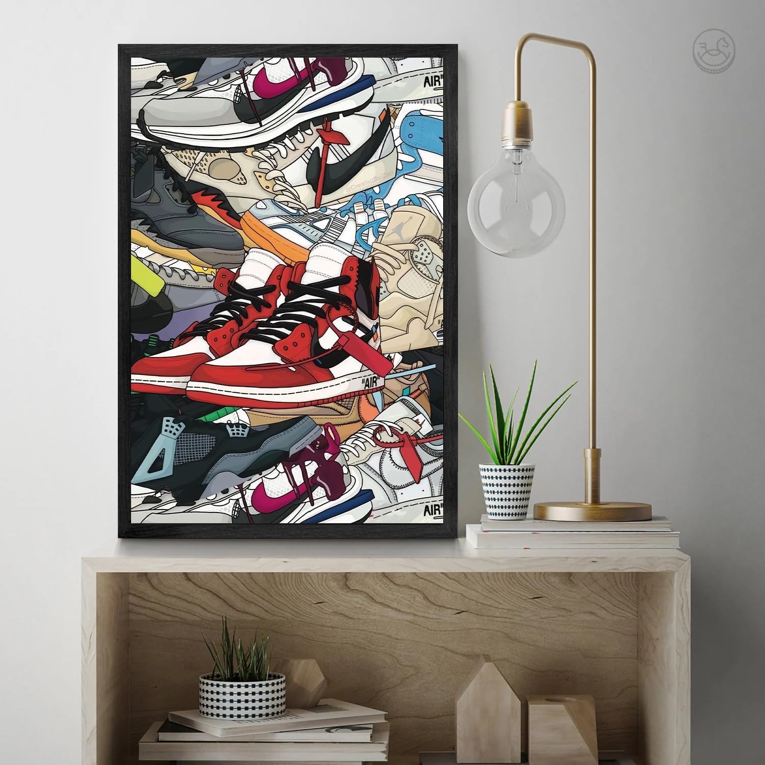 AJ Shoe Poster,Sports Themed Wall Art Boy Room, Shoe Box series Aesthetic Cool poster Teen Boy Men Room Dorm Bedroom Wall Decoration (24" L*16" W)