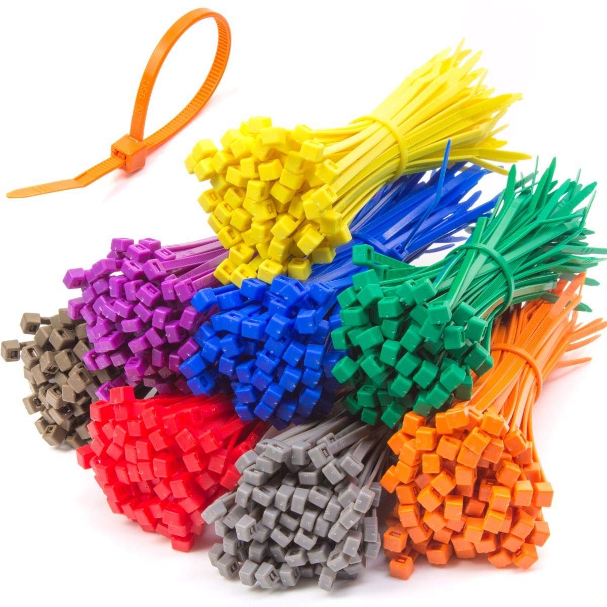 500PC Cable Ties Assorted Colours, Length- Zip TIE RED Blue Green Yellow