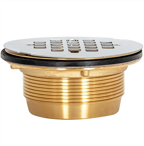 EZ-FLO 2 Inch IPS No Caulk Brass Shower Drain, Stainless