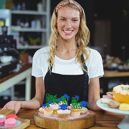 Miniatura 25 de Paquete de 24 adornos dorados para cupcakes de graduación 2025 con purpurina So Proud of You Done Diploma Graduation Cap Cupcake Picks Class of 2025
