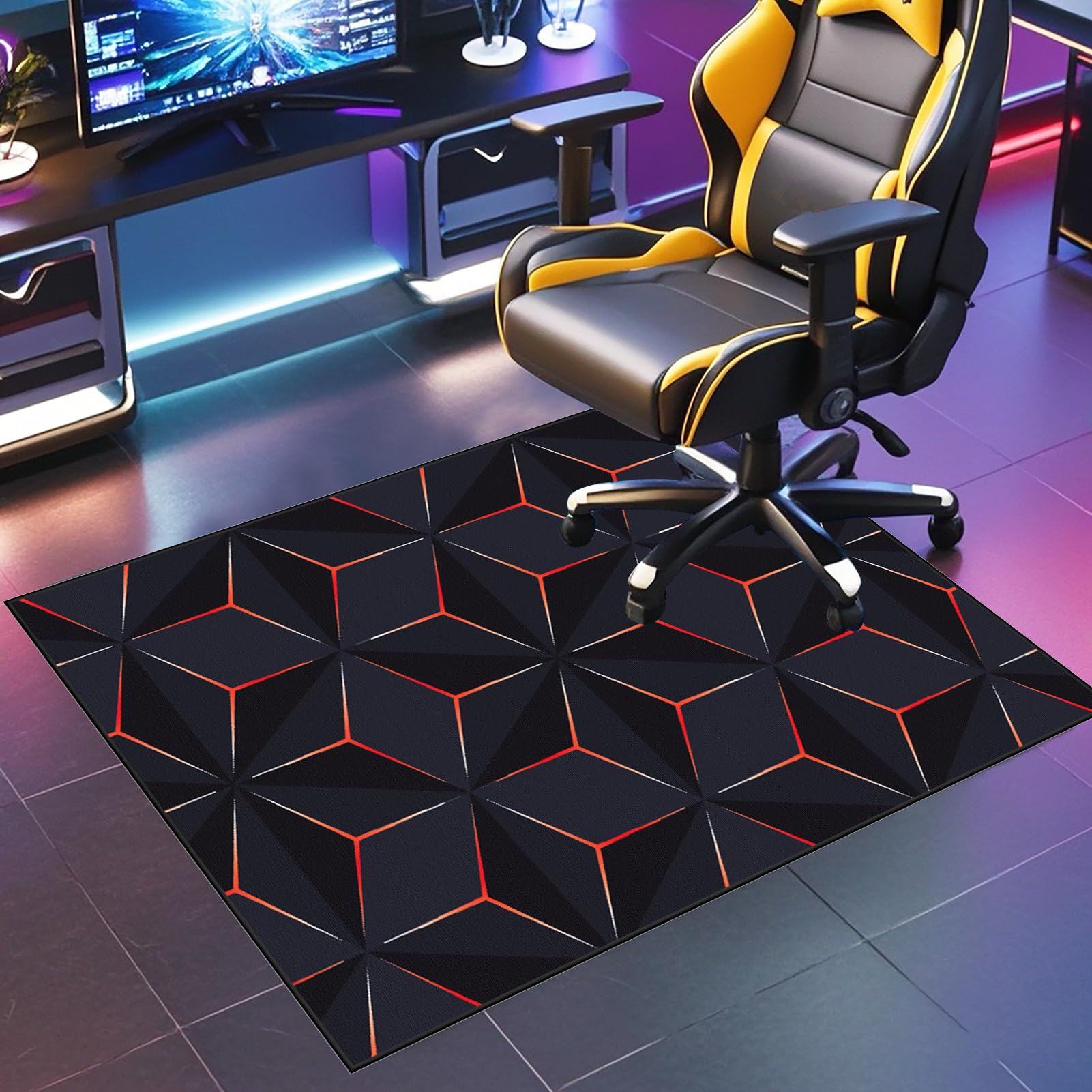 Heavy Duty Office Chair Mats for Carpeted and Hardwood Floor | Computer Gaming Chair Mat | Carpet Protector Chair Mat for Home and Office 160 x 180 cm | Floor Mat for Office Chair Anti-skidding — image 1