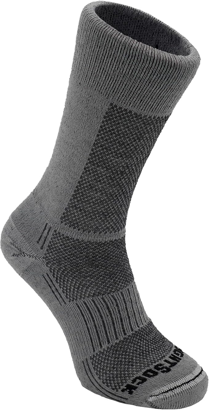 Wrightsock Merino CoolMesh II Crew Anti Blister Socks – Merino Wool Hiking Socks for Men & Women – Moisture Wicking, Breathable & Cooling Sock – Double Layer Blister Sock – Made in USA