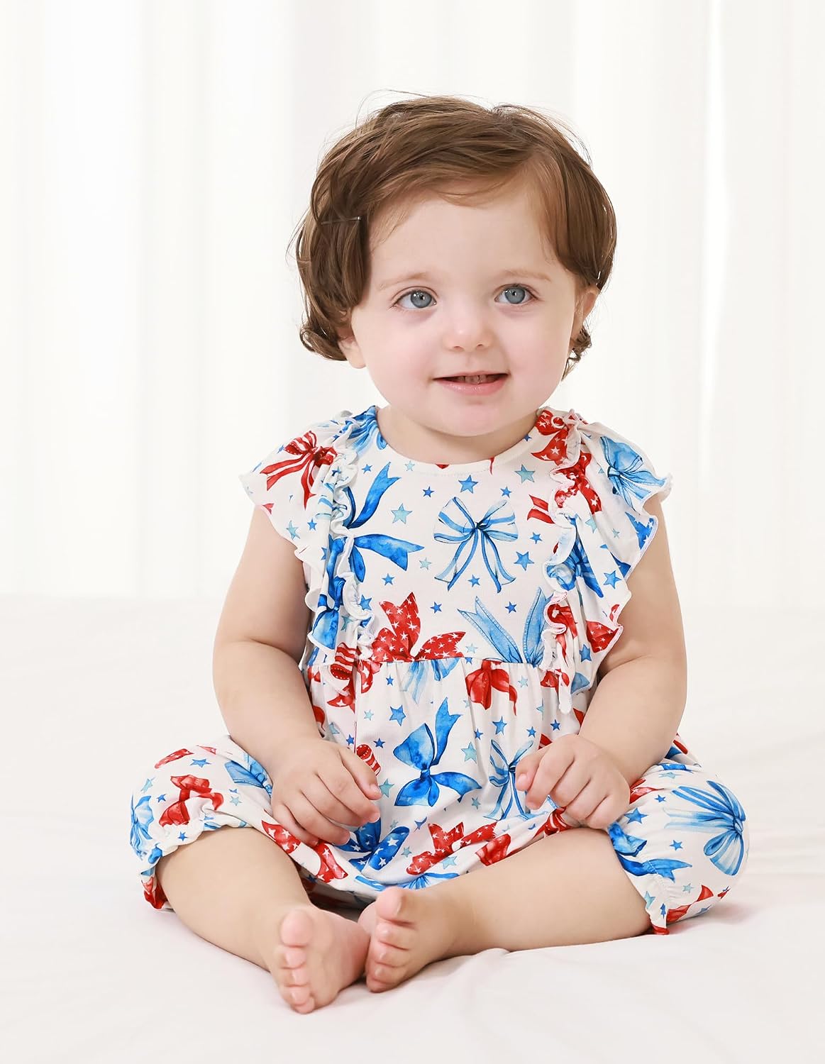 Baby Girls Rompers Jumpsuits Toddler Short Sleeve Infant Sleep and Play Romper Viscose from Bamboo Clothes