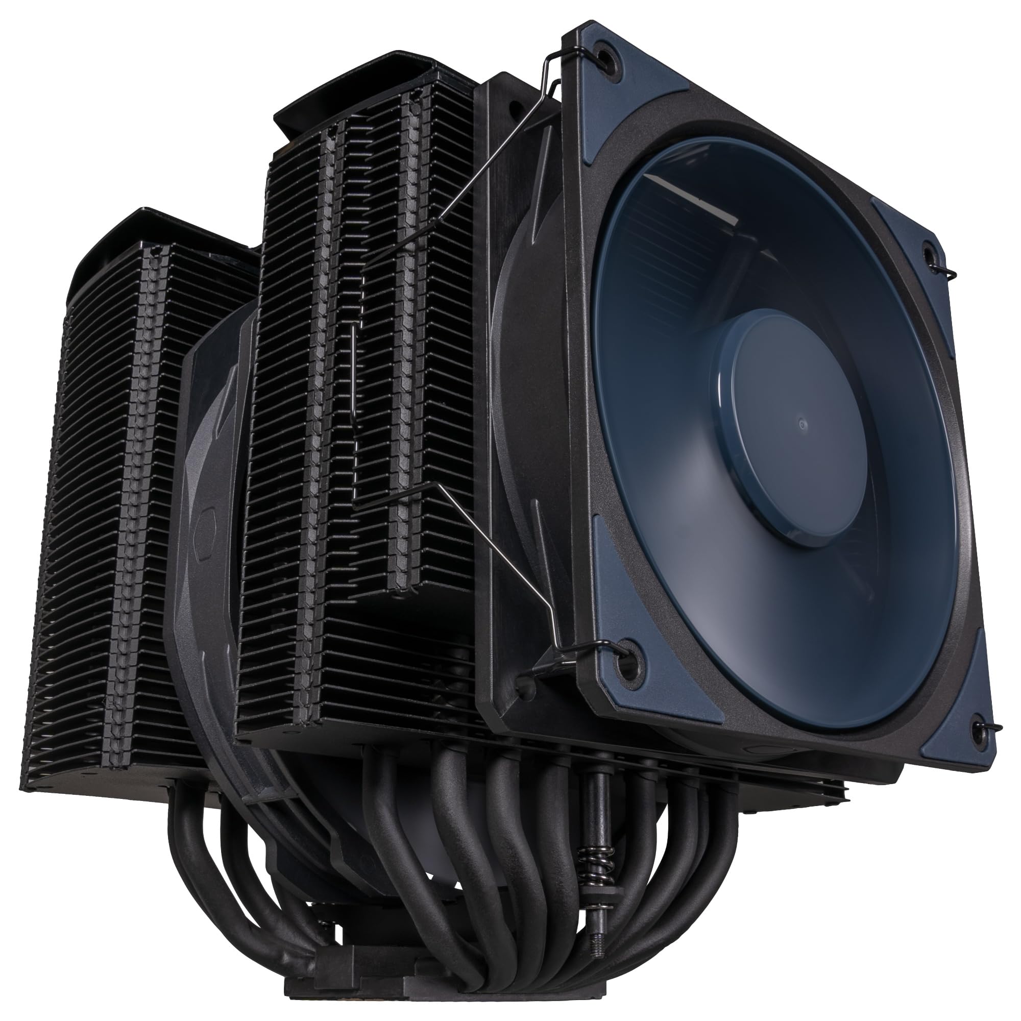 Cooler Master MasterAir MA824 Stealth Disipador de CPU – Heatsink Dual, Ventiladores Push Pull Mobius 135 y 120, 8 Heat Pipes Compuesto Superconductor, Espacio para RAM, Compatible Sockets Intel y AMD