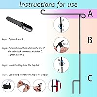 Vista 7 de HOOSUN Soporte para Bandera de Jardín, Soporte de Hierro Forjado para Bandera de Patio, Soporte Perfecto para Banderas de Jardín de 12.5x18