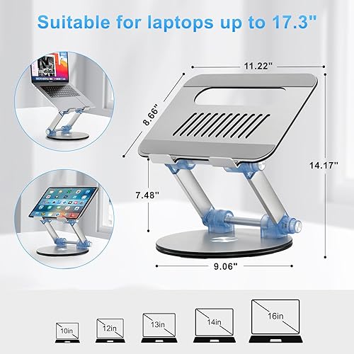 Miniatura 7 de Fccabin Paquete de soporte para laptop y soporte giratorio para portátil con base giratoria 360 grados