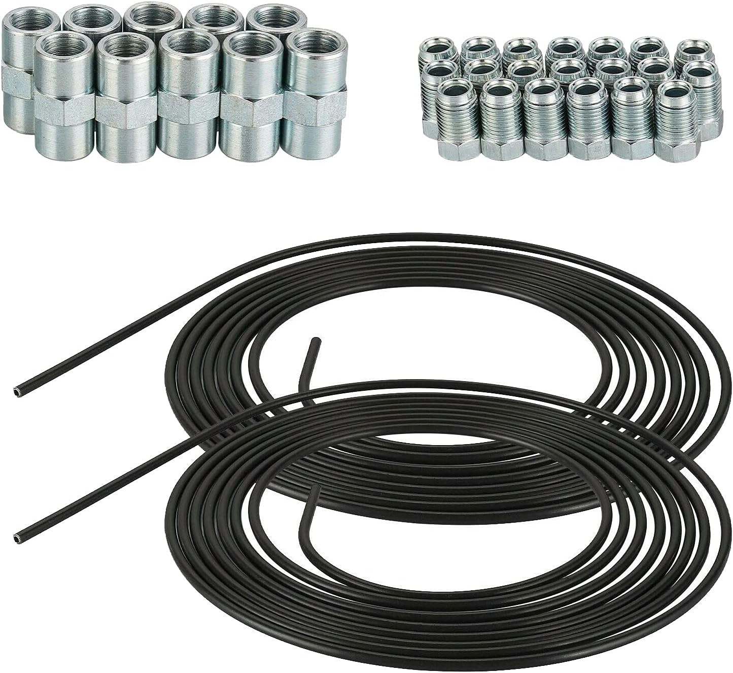 Brake Pipe Kit, 3/16" Replacement Brake Lines Kit, 2 * 5m Copper Plated
