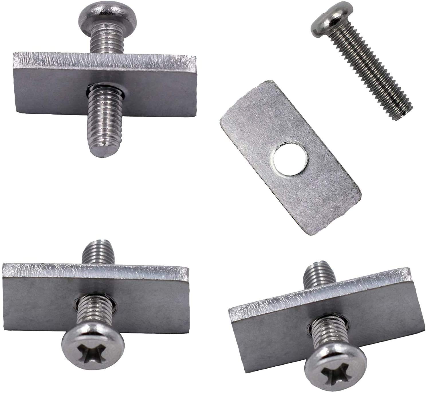 AUXPhome 4 Pack Stainless Steel Kayak Rail/Track Screws & Track Nuts Hardware Gear Mounting Replacement Kit for Kayaks Canoes Boats Rails