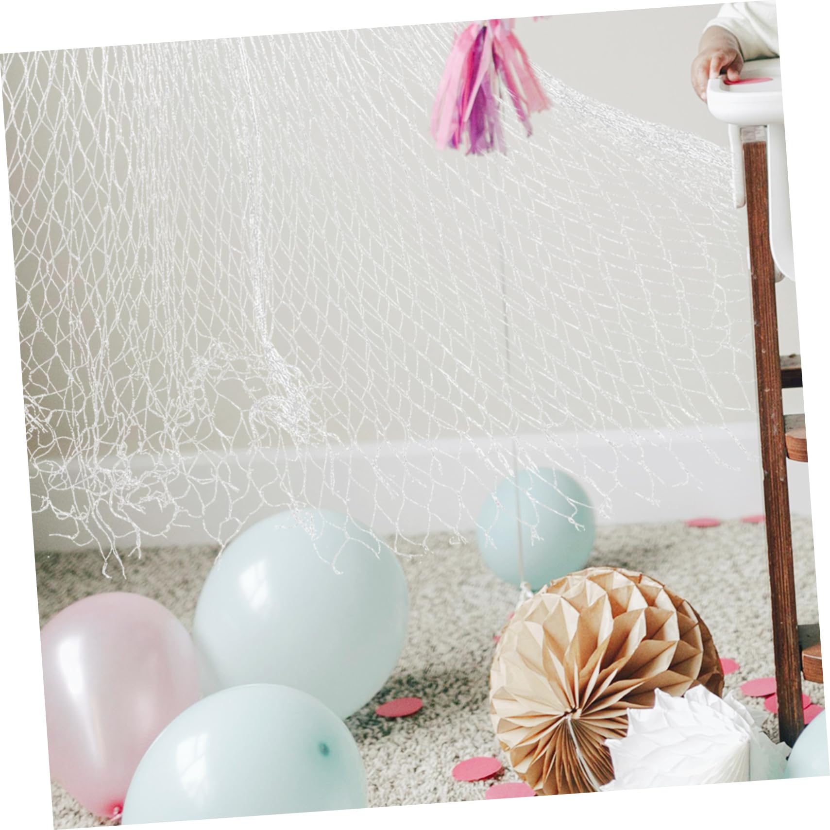 Rete per Rilascio Palloncini Grande 500 Pezzi in Plastico Bianco