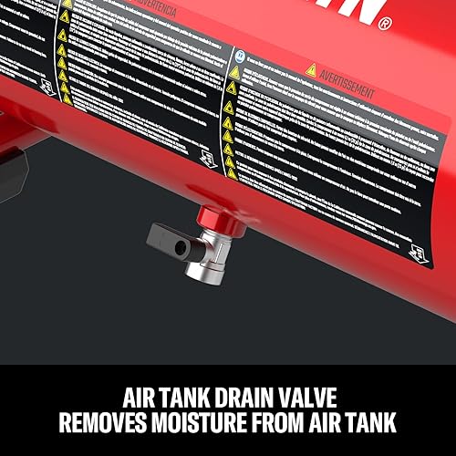 Miniatura 6 de CRAFTSMAN Compresor de aire, compresor de aire portátil de 2 galones, 1/3 HP máximo 125 PSI sin aceite, peso ligero con kit de accesorios de 10