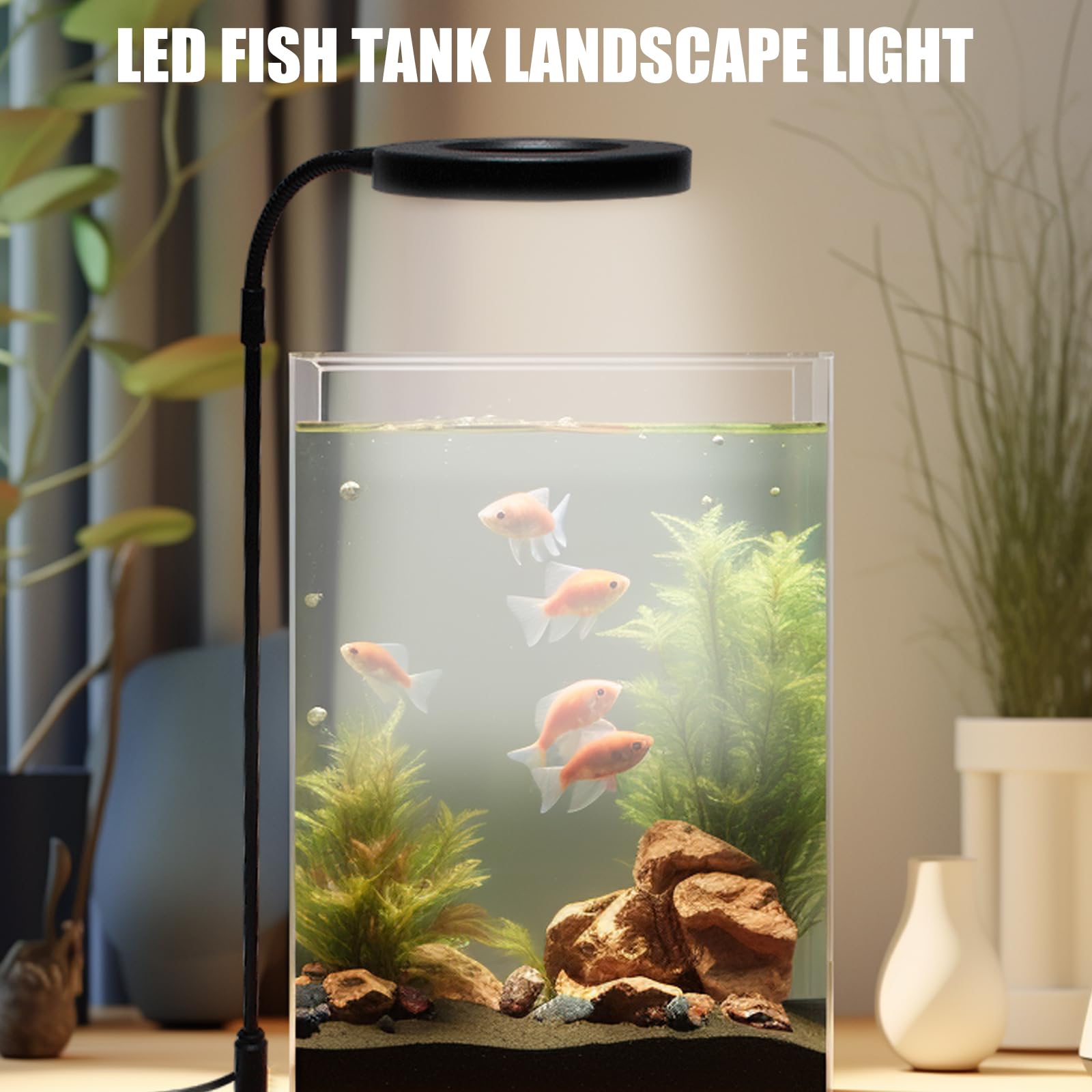 Drehbare LED Aquarienlampe Mit Ständer Aus Naturholz Für Kleine Aquarien Sukkulenten Topfpflanzen Landsacping Lampe Aquarium Licht
