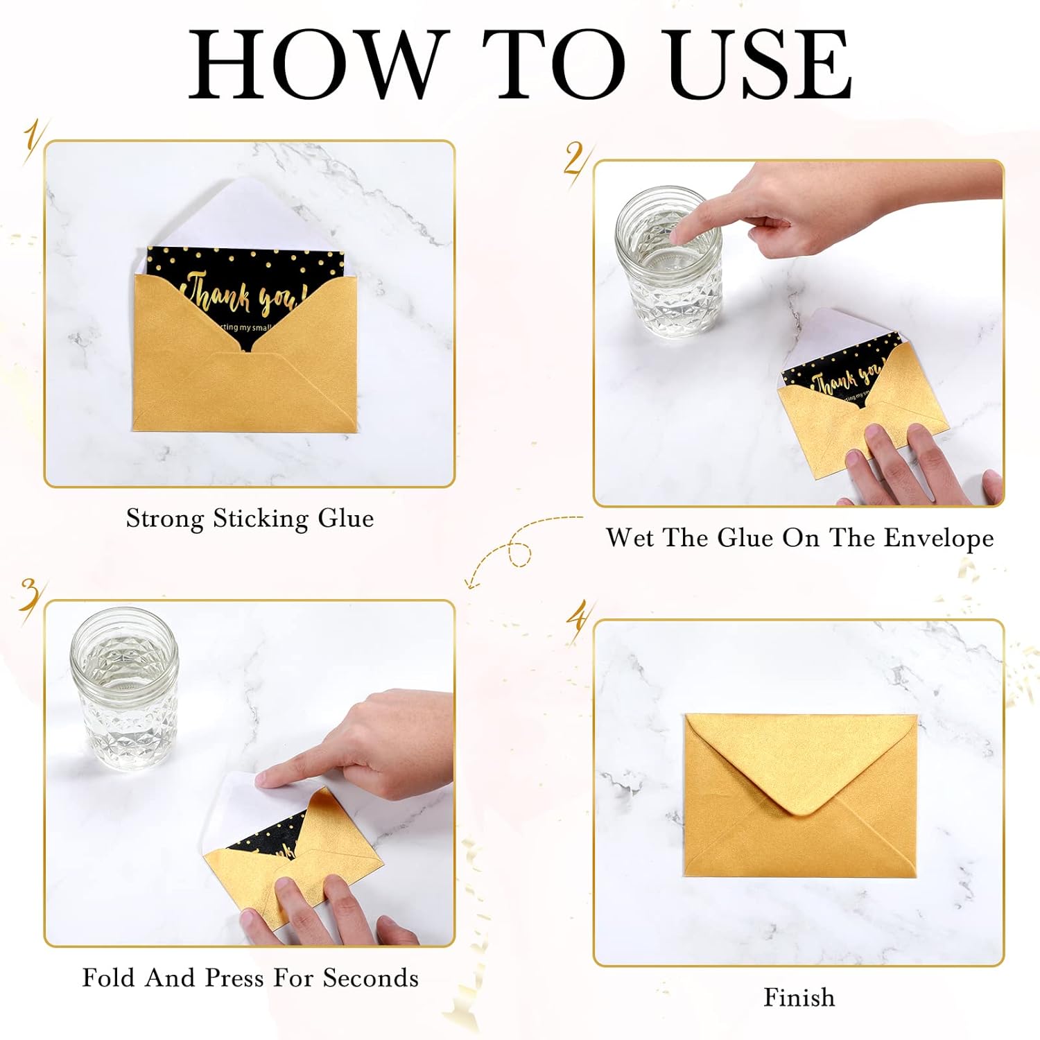 Outus 400 Pcs Gift Card Envelopes Bulk Mini Metallic Envelopes Small Business Cards Invitation Card Sleeves Tiny Envelope for Holidays Valentine's Day Weddings Birthdays, 4 x 2.7 Inches(Gold)