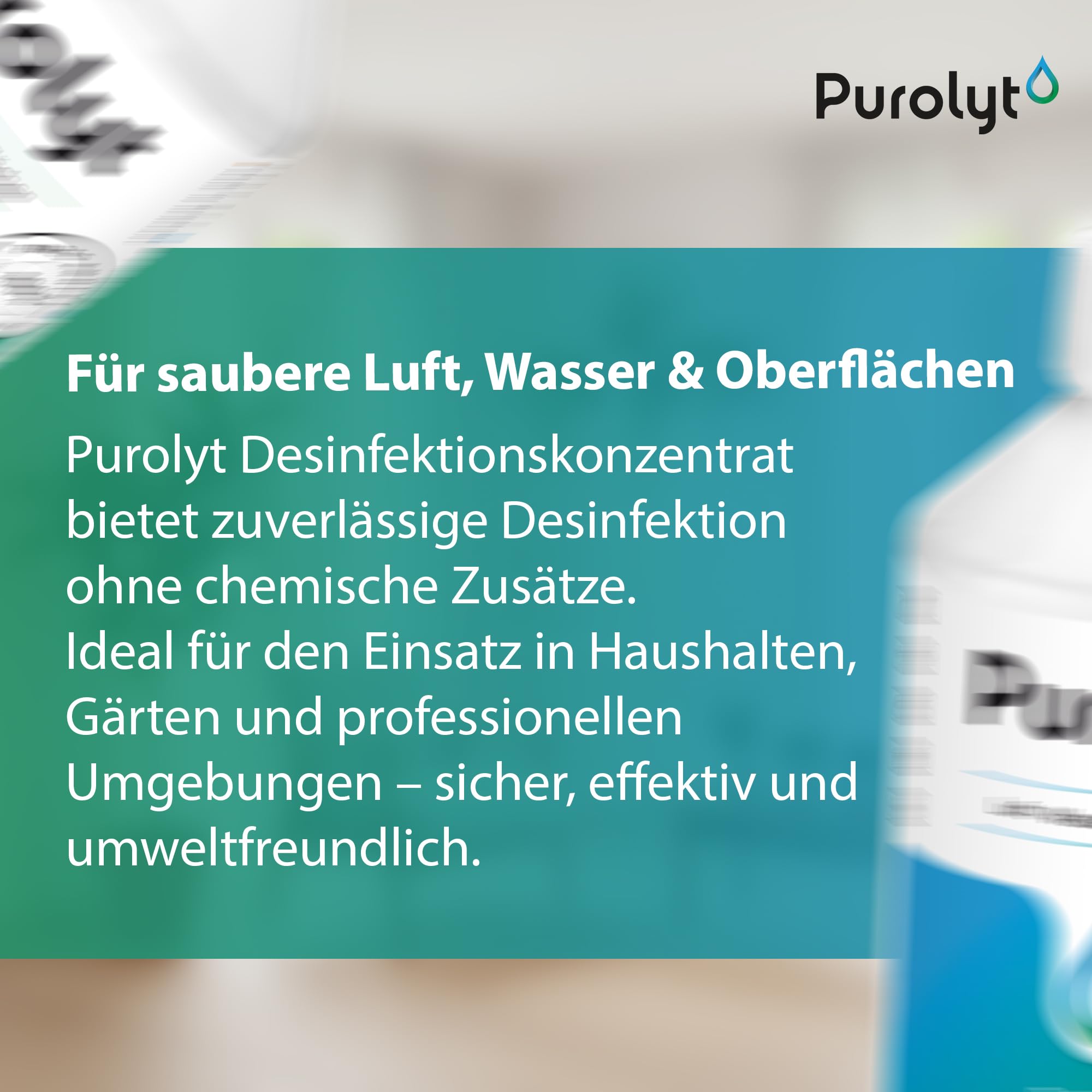 Purolyt Desinfektionskonzentrat 5L mit Pipette und Messbecher – Professionelle, chemiefreie Desinfektion für Luft, Wasser und Oberflächen