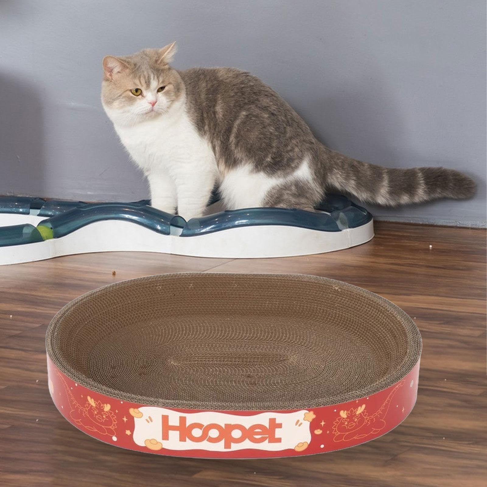 Rascador Ovalado para Gatos, Cama de Cartón para Gatos, Rascador de Cartón para Gatos, Ideal para Sofás, Alfombras Y Sillones. para Que