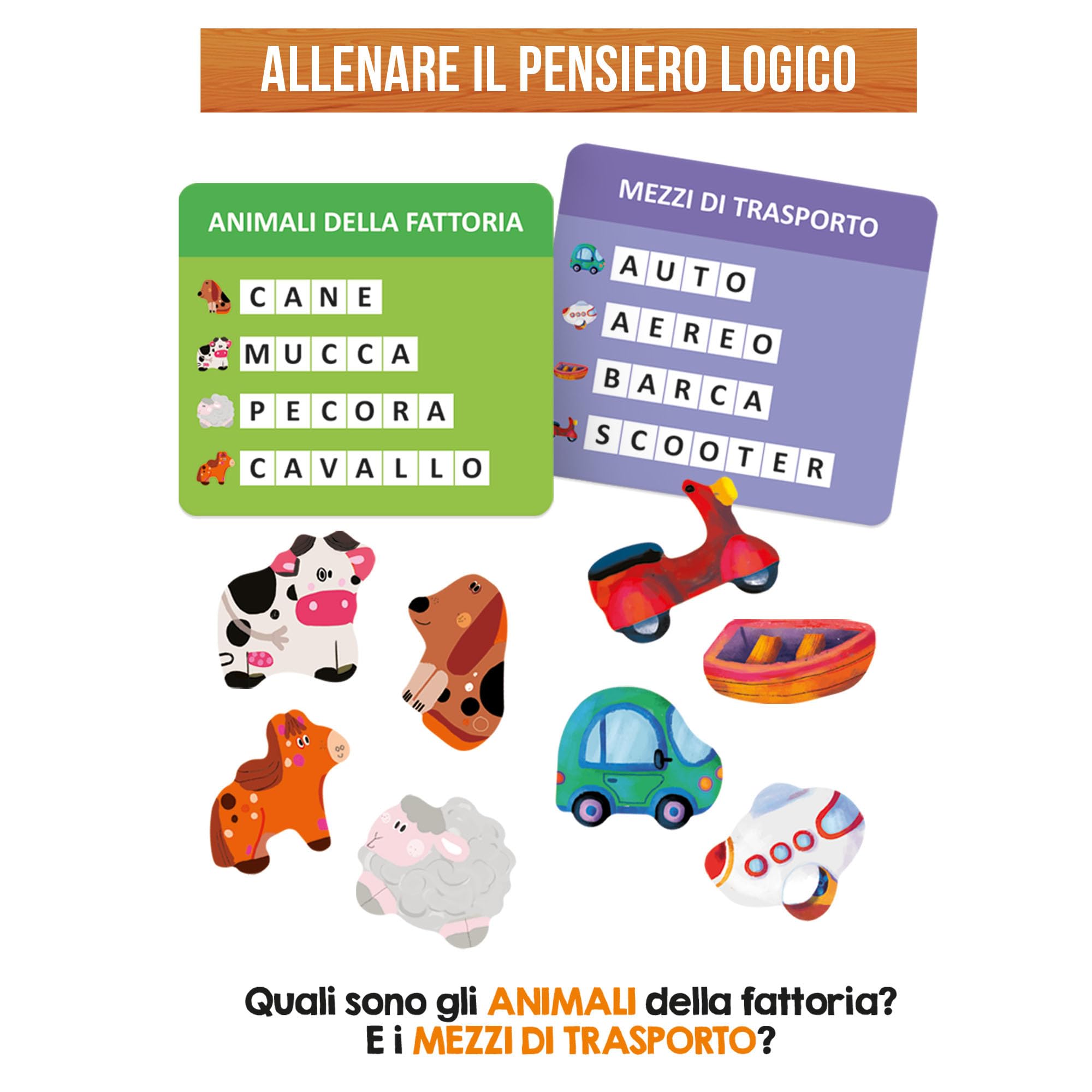 HEADU - Lavagna Didattica Magnetica e in Legno - Ricco Kit Educativo per Imparare a Leggere, Scrivere e Contare con Il Metodo Montessori, Giochi Educativi 3 4 5 6 Anni, Lavagnetta in Legno Magnetica