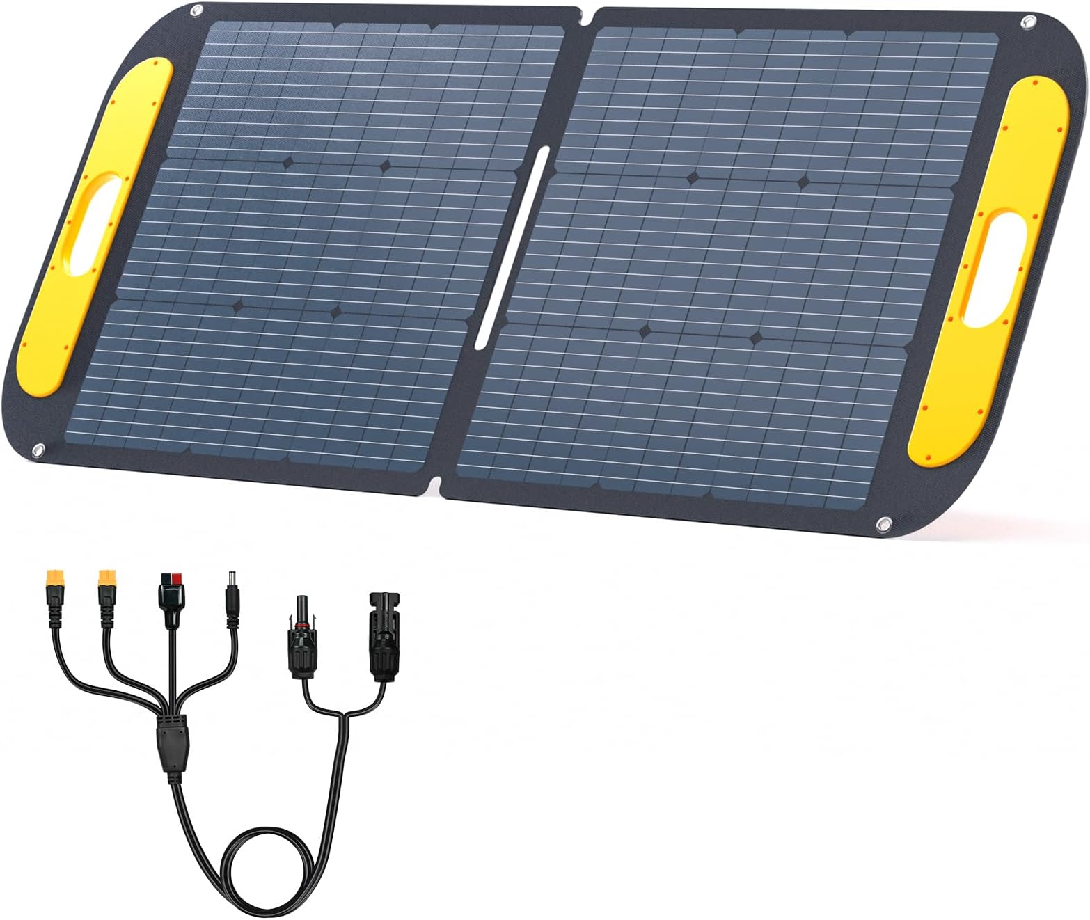 VS110 Portable Solar Panel 110W 18V, 25% Efficiency Foldable Solar Panel / IP67 Waterproof & MC4 Anderson XT60 XT90 DC5521 Adapters & Adjustable Kickstands, Off-Grid Power for Home, Camping