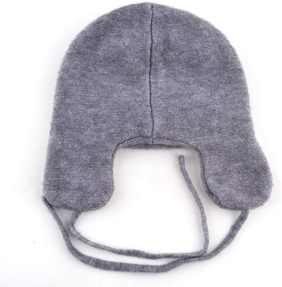 ニットウールの暖かいキャッチャー帽子冬の女性の帽子の偽の髪のカジュアルな耳の皮 (Color : Pink)