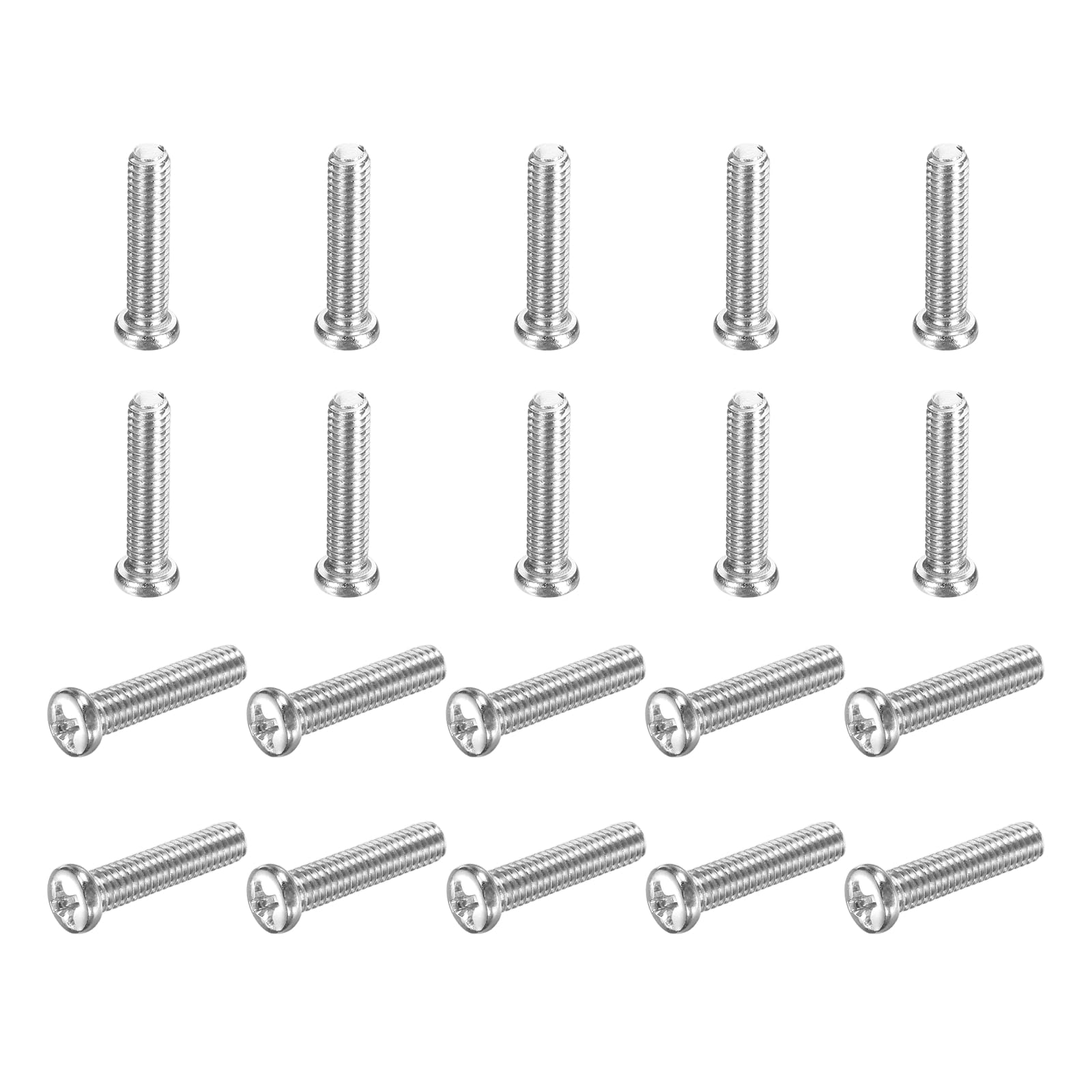 sourcing map 50 Pcs M4x18-0.7mm Phillips Pan Head Machine Screws, Carbon Steel Full Thread