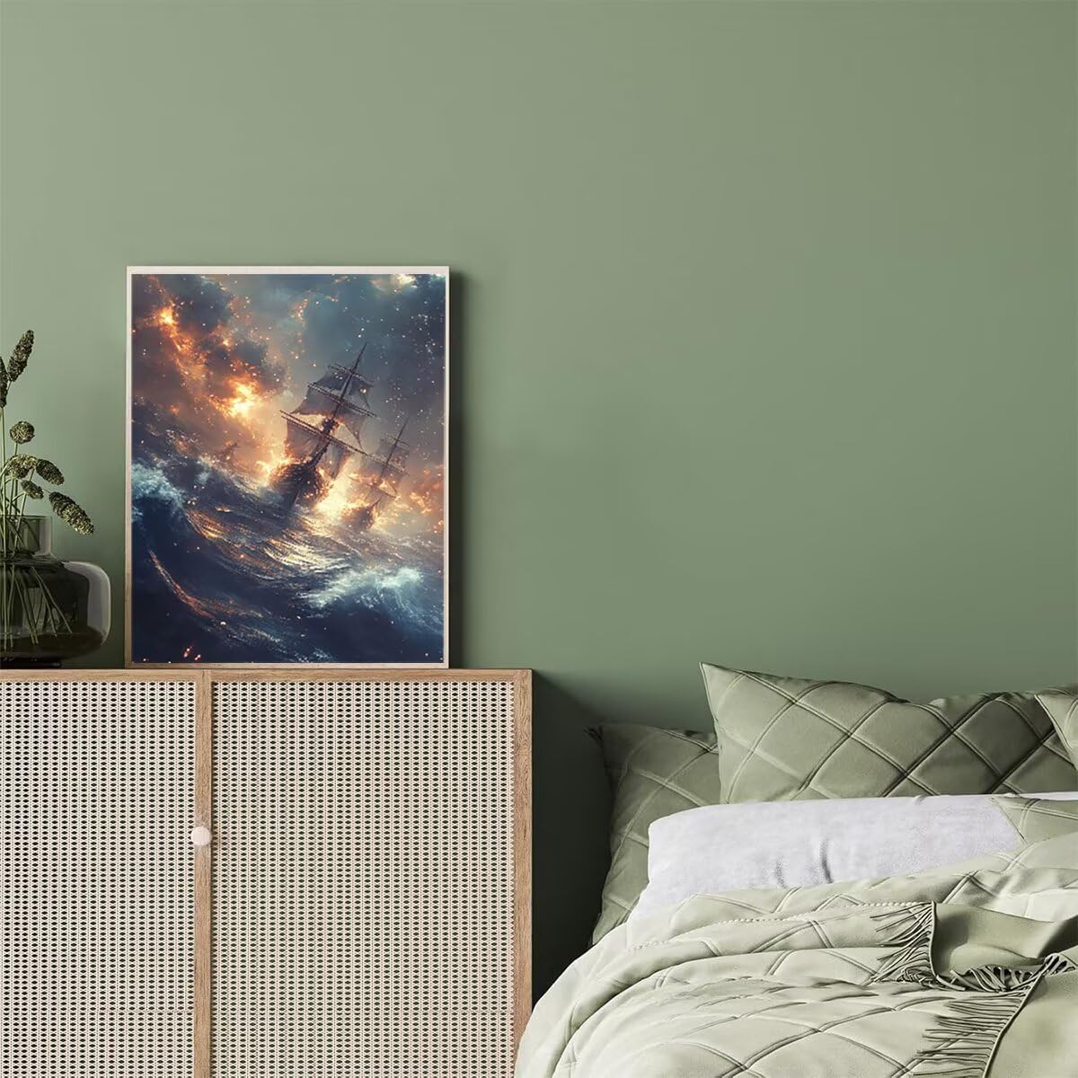 Dipingere con i Numeri Oceano, Paint by Numbers Adulti Barca, Fai da te Creativi Adulti Quadri da Dipingere Numerati Kit per Decorazione Della Parete di Casa, Regalo 100x135 cm Senza Cornice PW-A