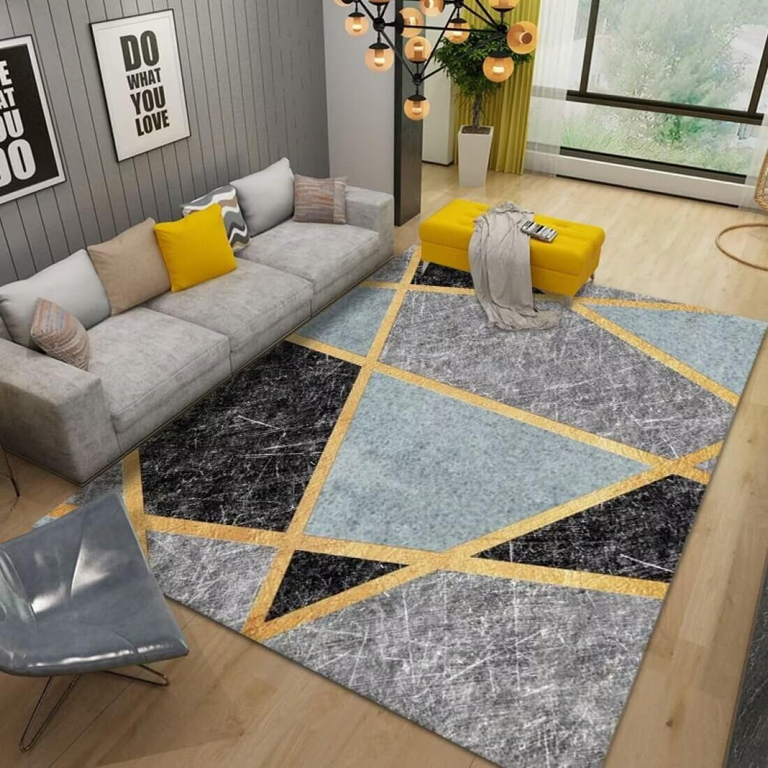 Tapis de chambre anti-taches 50x70 cm à motif moderne