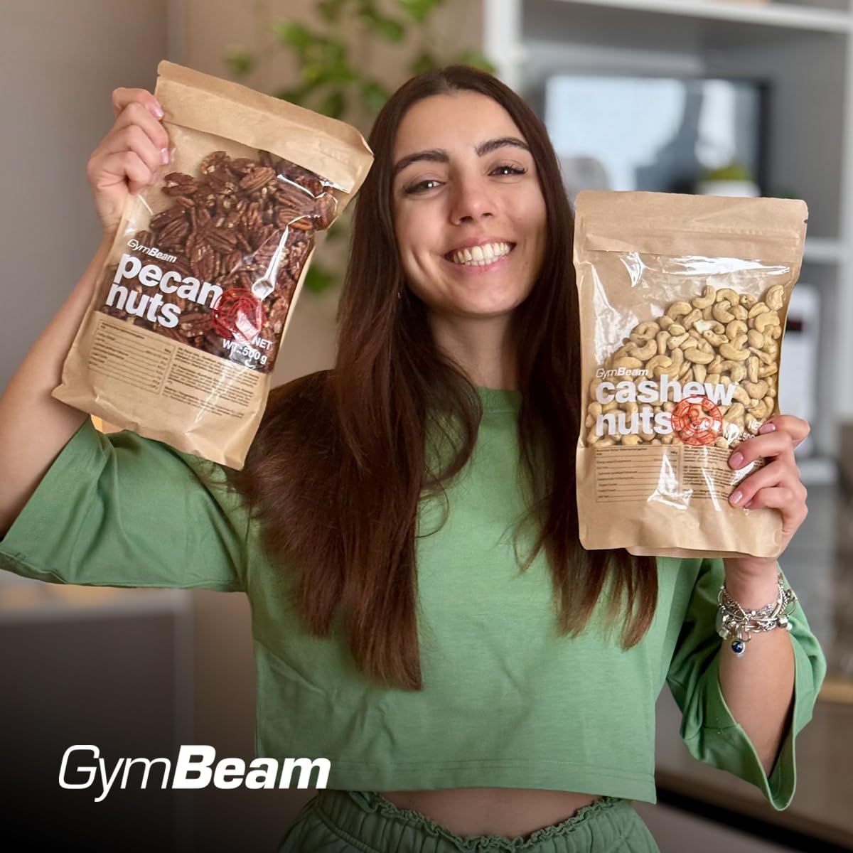 GymBeam Cashewkerne (naturbelassen) - Nüsse Großpackung, Cashewnüsse mit köstlichem Buttergeschmack, gesunde Fette, ohne Salz und Zusatzstoffe, für einen optimalen Cholesterinspiegel (500 g)