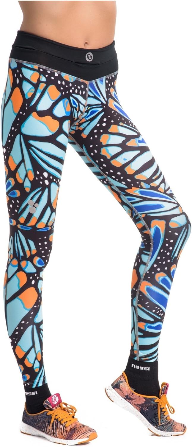 Nessi Herren Sporthose Lang - Lycra Fitnesshose Laufhose Atmungsaktiv Mit Reflexstreifen