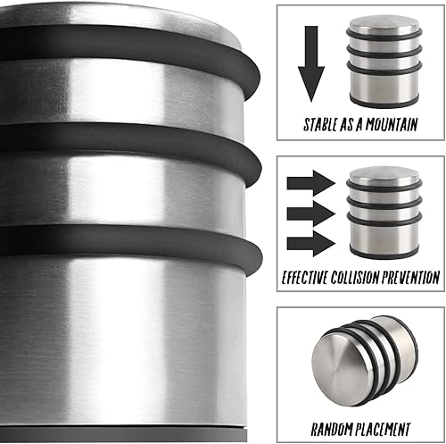 Miniatura 2 de MEKBOK Tope de puerta de piso resistente, sin taladros, topes de puerta, cuña de goma para puerta, con goma antideslizante, cuña de seguridad