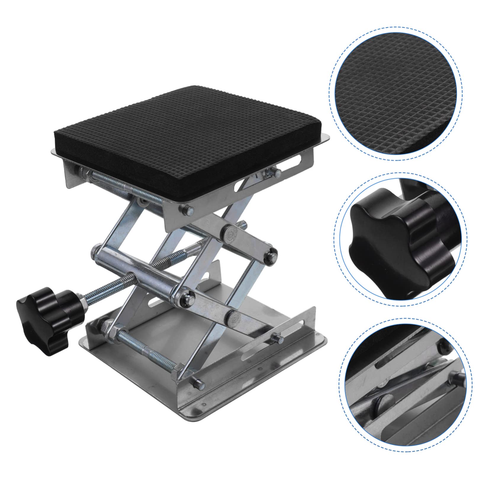Cabilock 4 Piezas Soporte De Mesa Elevadora Soporte De Tijera Ajustable Acero Plataforma Elevadora De Soporte De Laboratorio Herramienta De Elevación De Altura Manual Aleación De Aluminio