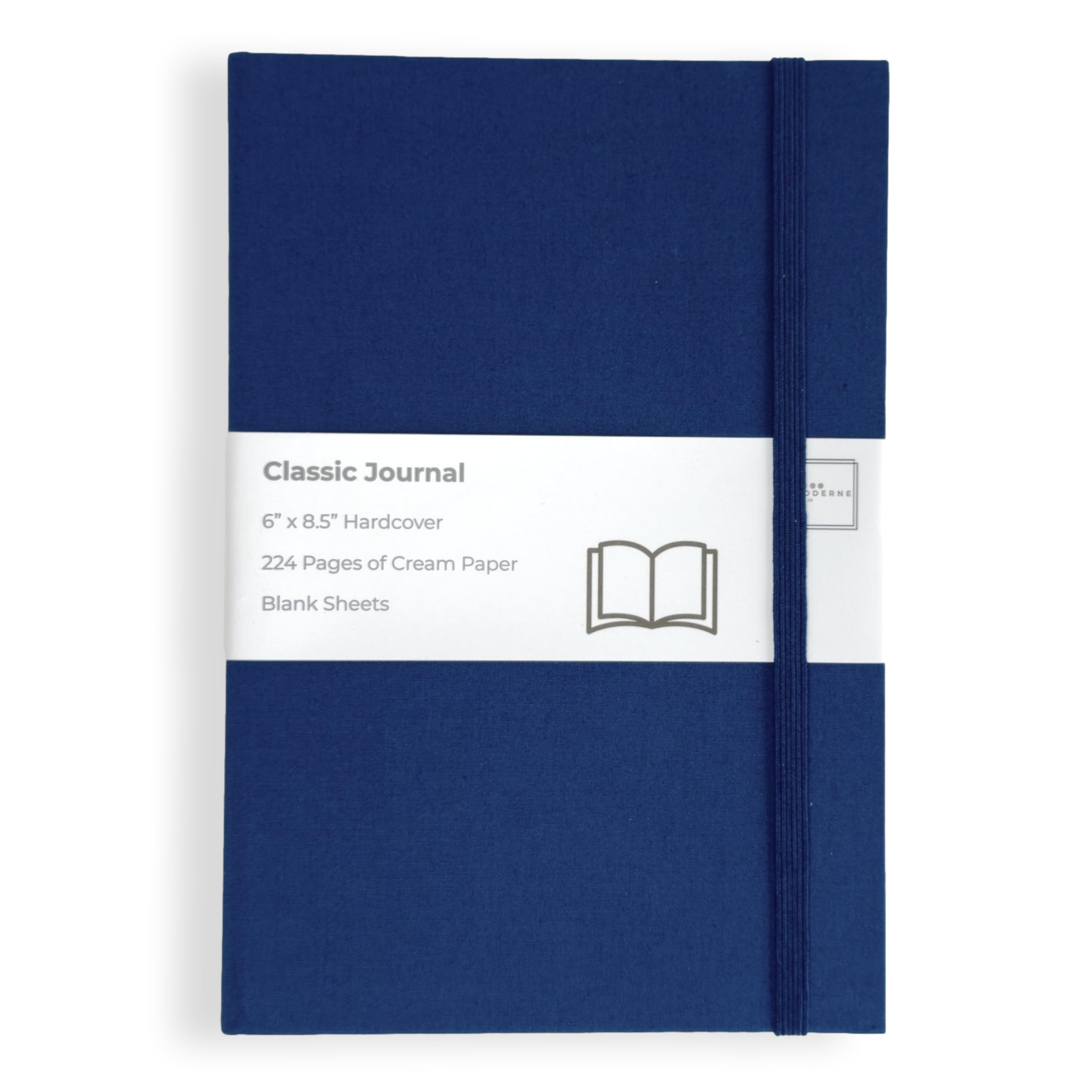 Portage Blank Hardcover Aesthetic Notebook Writing Journal – Bleed-Proof Paper Notepad for Journaling, High GSM, A5 Notebook, Cream Pages - Navy Blue,