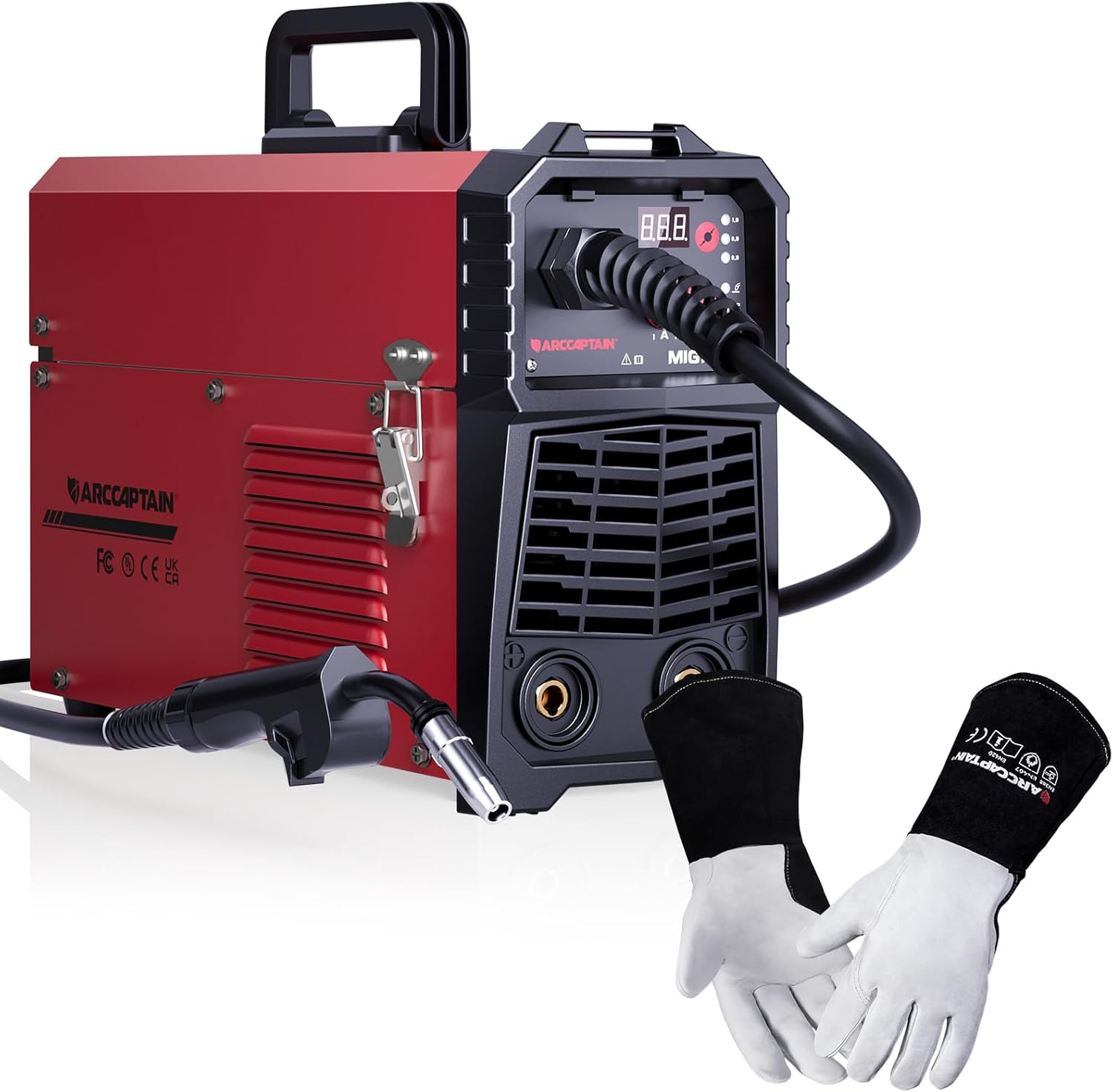 ARCCAPTAIN 130A MIG Welder with Soft Goat Grain TIG Welding Gloves