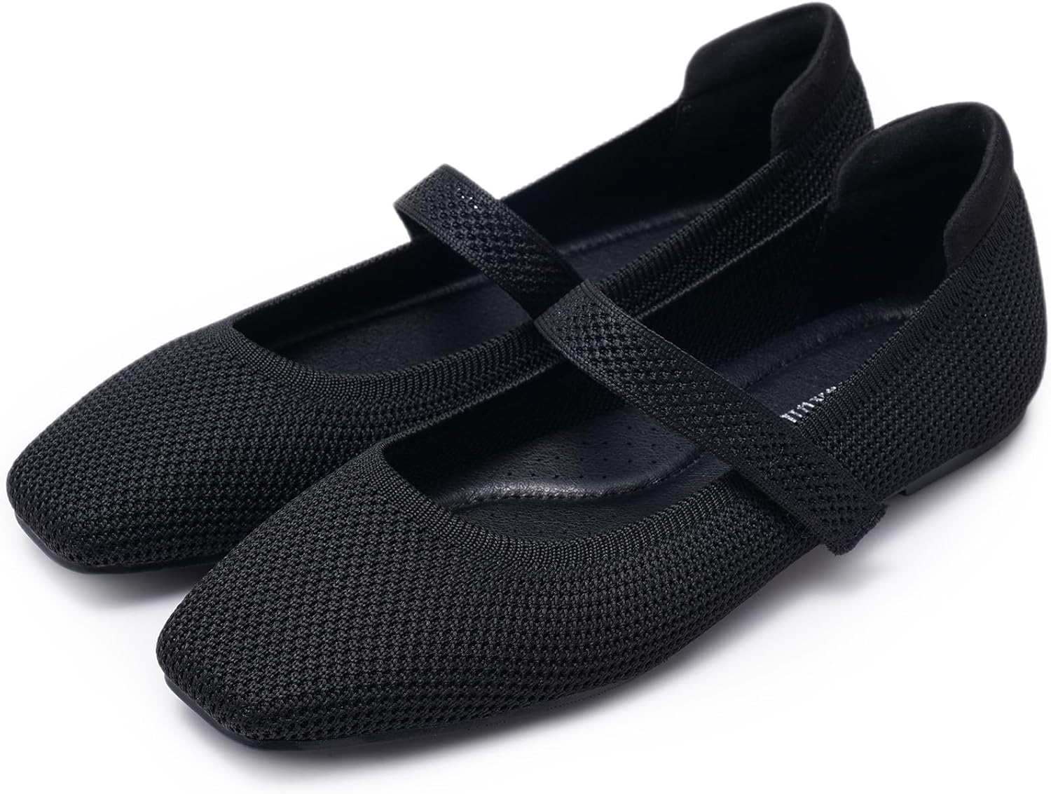 MaxMuxun Women's Ballet Flats Square Toe Mary Jane Shoes Women Arch Support Comfortable Walking Shoes Knit Ballerina Flats for Casual Office Dressy Business - Image 4