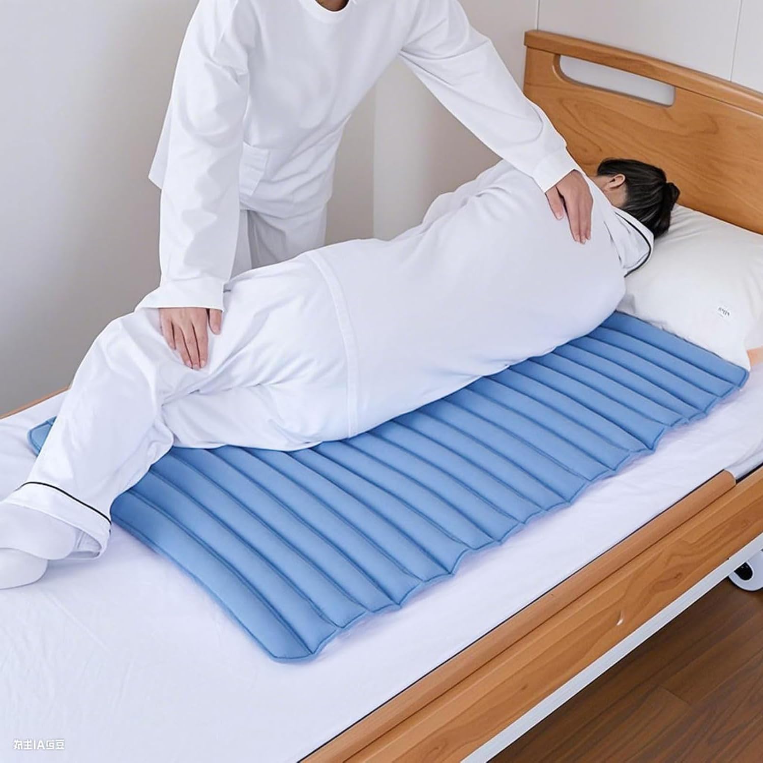 Colchón antiúlceras por presión, cojín plegable para el cuidado de las úlceras de decúbito con capa de aire 3D para hogares de ancianos y hospitales, 100 x 70 cm