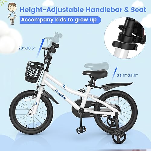 Miniatura 2 de BABY JOY Bicicleta para niños, 12, 14, 16, 18, 20 pulgadas, bicicletas para niños y niñas, adolescentes de 3 a 8 años o más con ruedas de