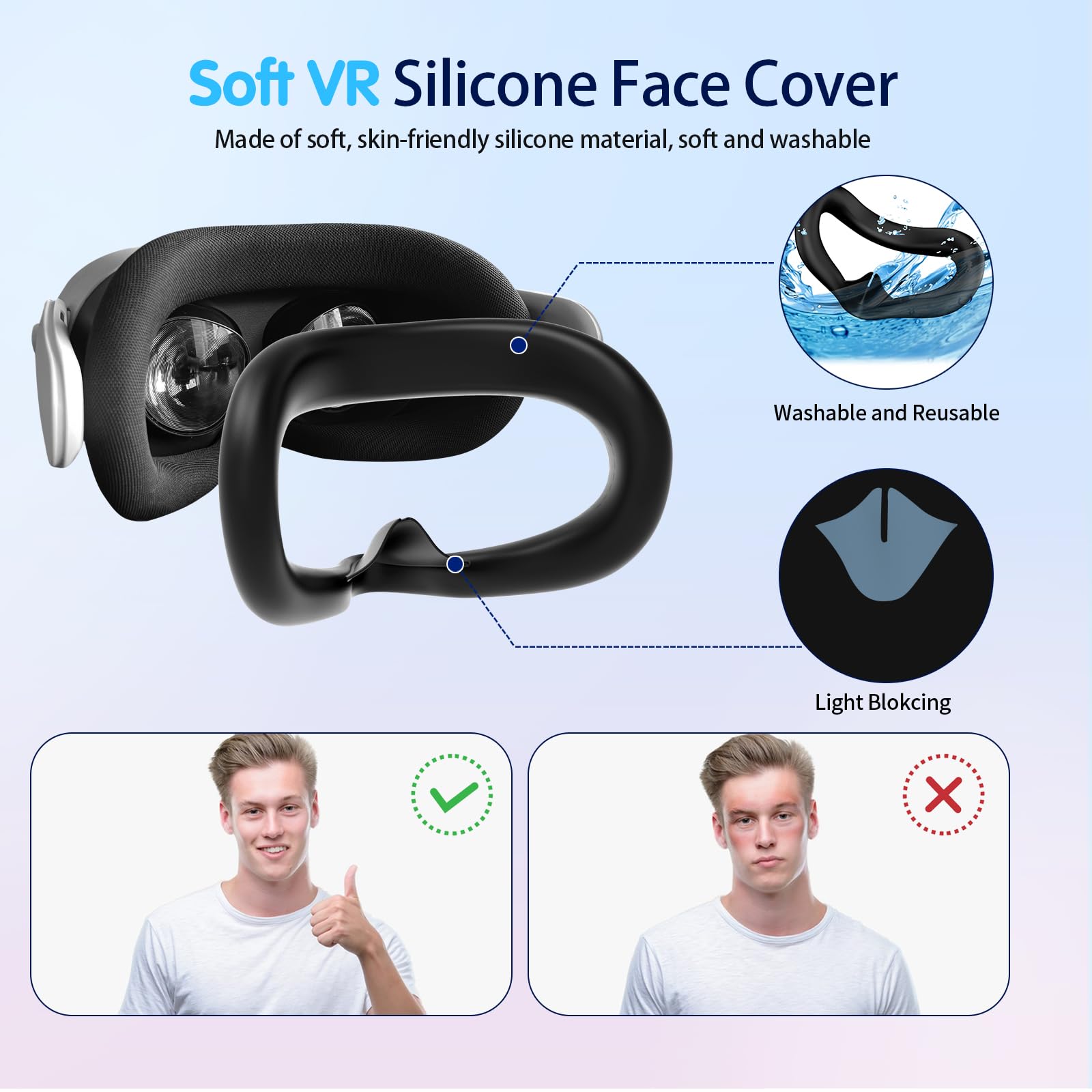 Set di cover in silicone 6 in 1 per accessori Meta Quest 3s, Juylay VR Cover protettiva Accessori per Oculus Quest 3S con interfaccia facciale, cover per guscio, copertura per presa del controller,