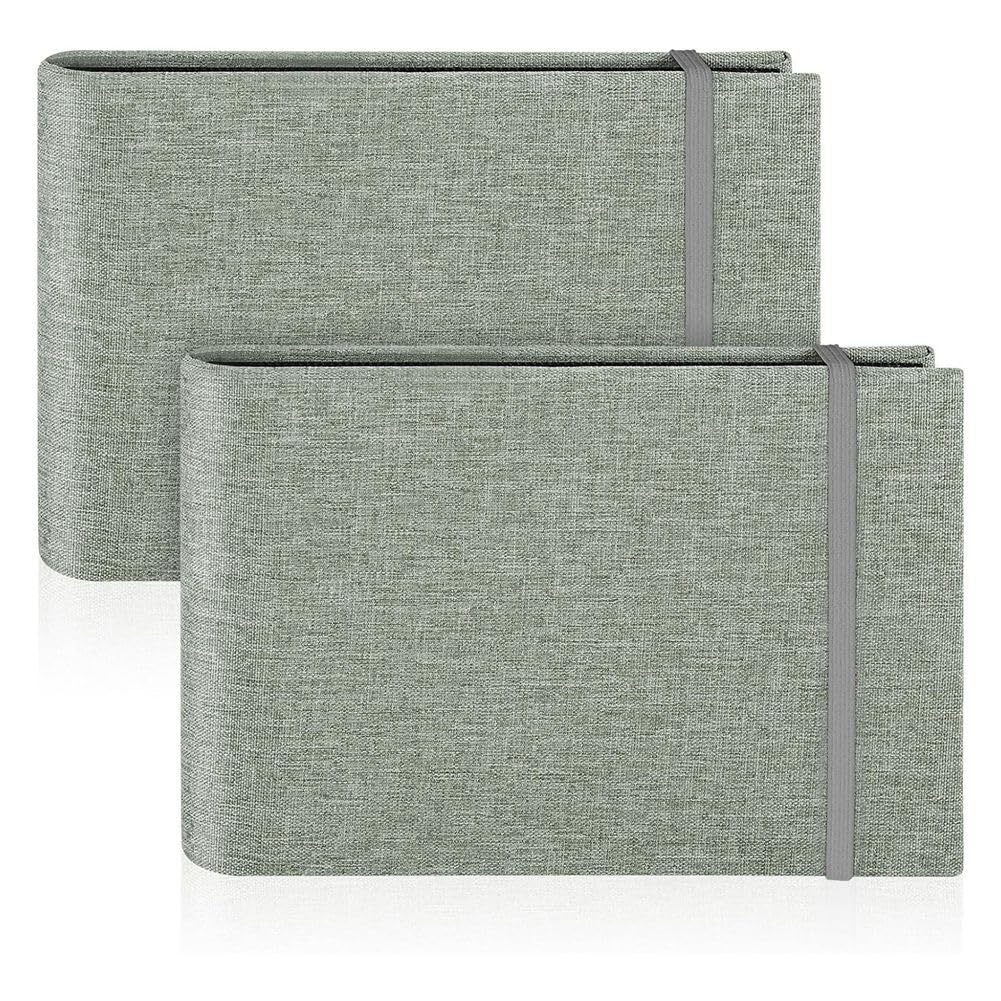 CTRLZS 2 Pack Small Photo Albums, 6x4 Slip in Photo Albums 200 Photos Mini Flip Photo Book Album Portable Cover Memory Gray
