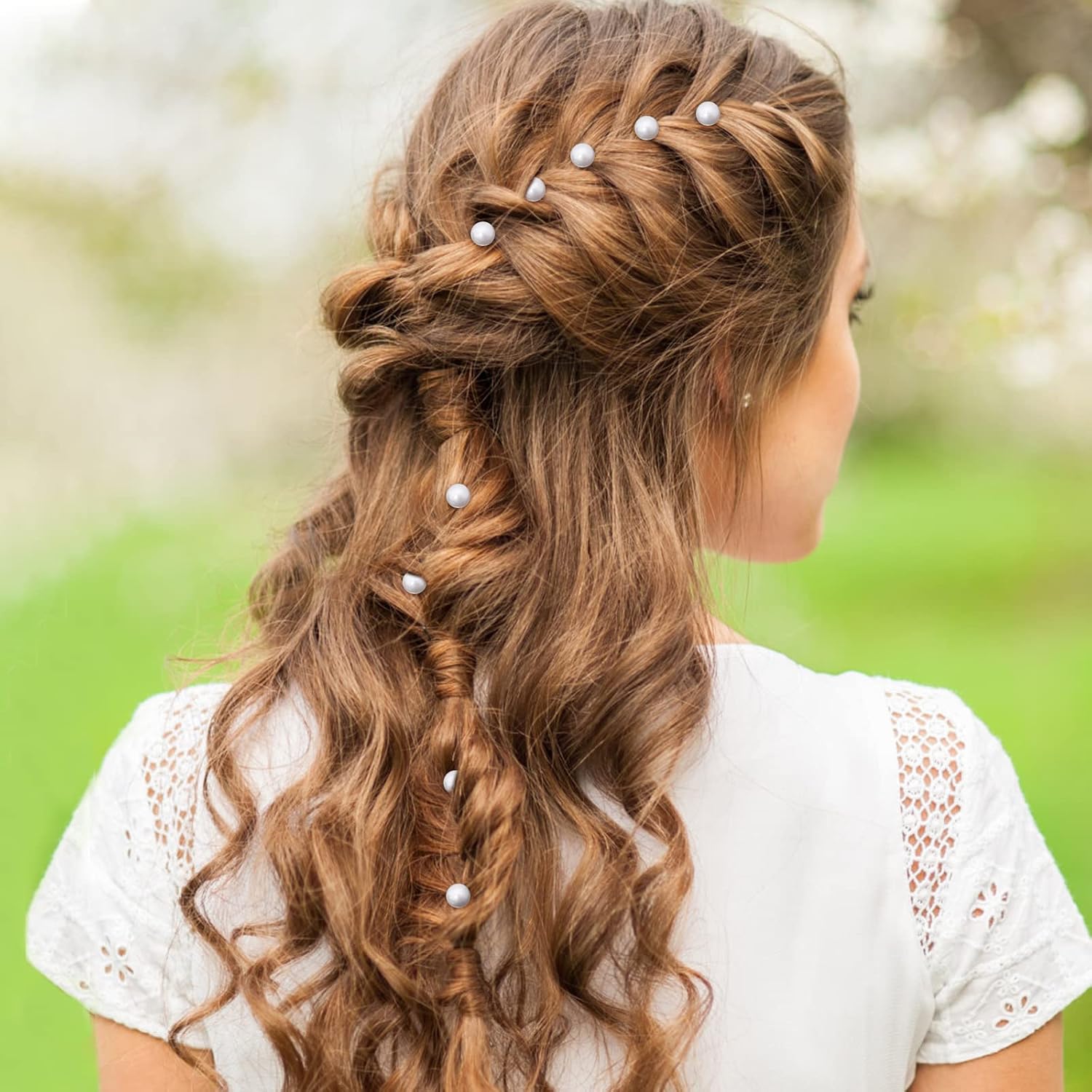 Chris.W 12Pcs Spiral Hair Pins Swirl Hair Twists Coils Hair Clip Accessories for Wedding, Prom, Party and Special Event(Pearl)