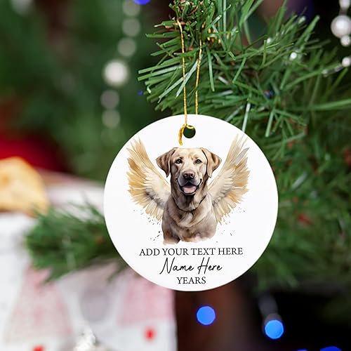 Vista 150 de Adorno conmemorativo personalizado de Bulldog Inglés – Alas de ángel, regalo de Navidad personalizado para perro, mamá y papá Adorno de Bulldog
