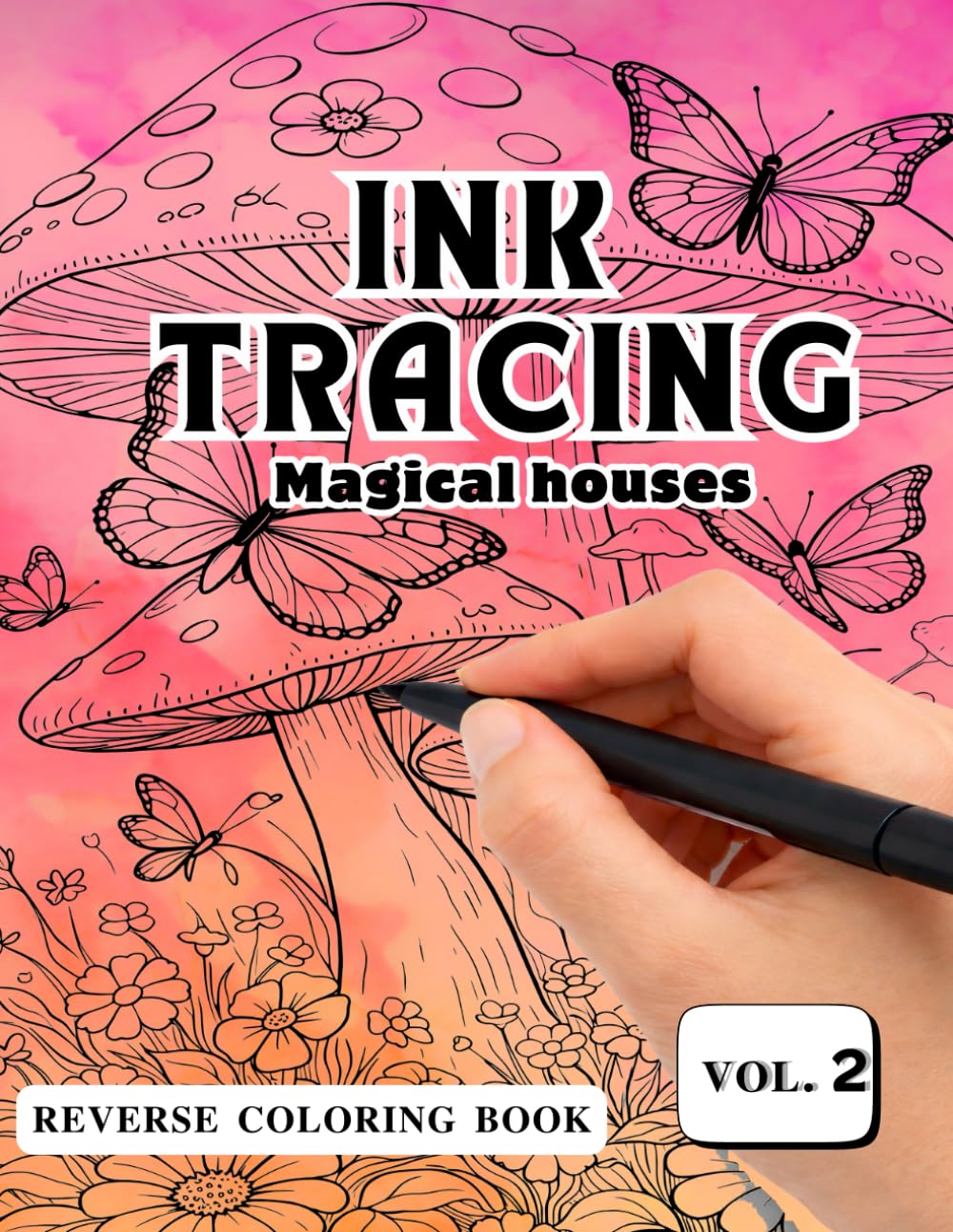 INK TRACING Magical Houes Coloring Book: A Relaxing Fantasy Tracing Book for Adults & Beginners