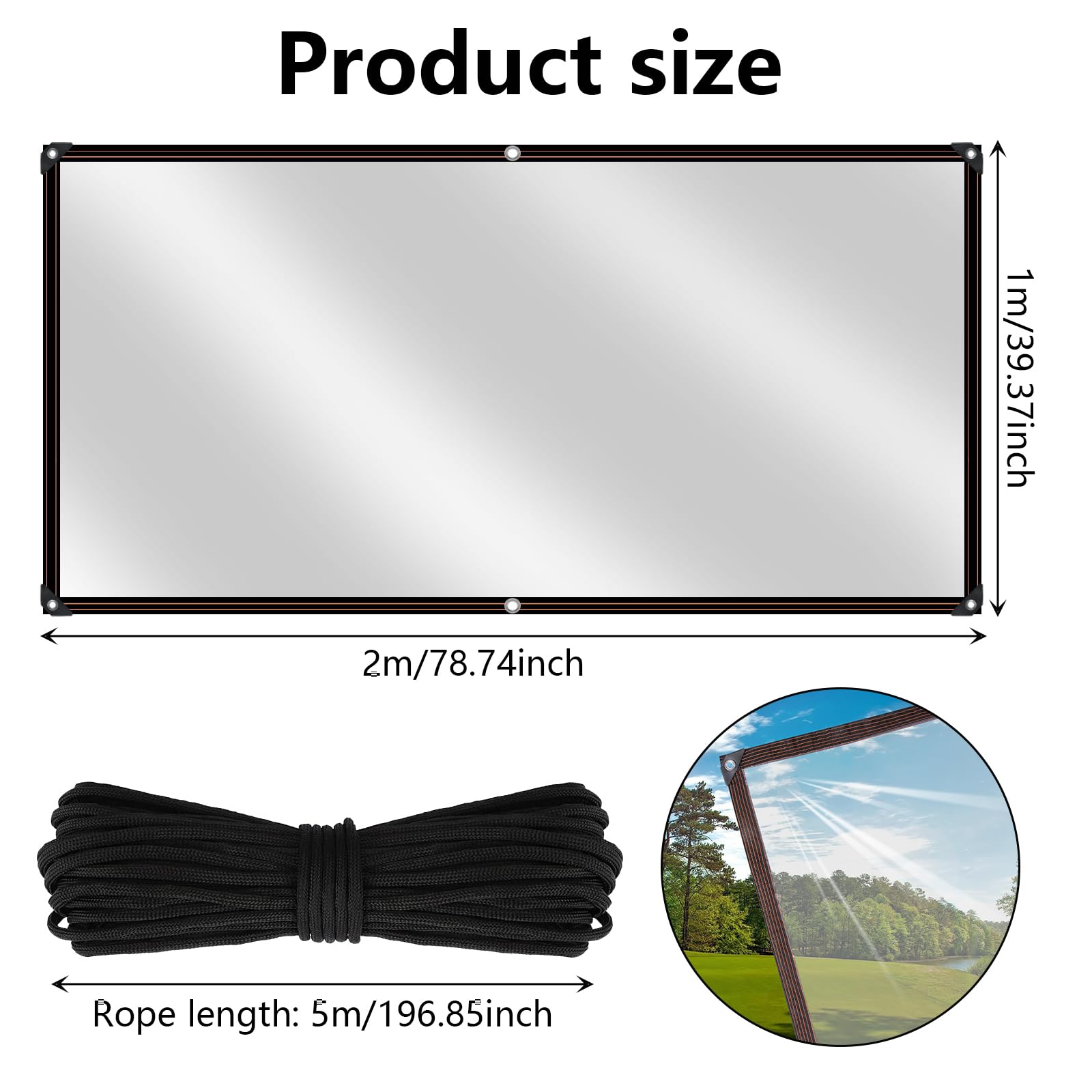 Heavy Duty Reinforced Clear Waterproof Tarpaulin Hutch Cover, Rabbit Hutch, 1m*2, Include Rainproof Cover Rope - Image 2