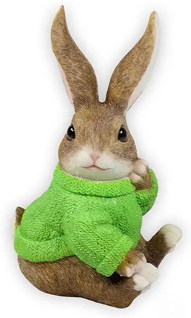 Große Osterhasen Deko Figuren mit Pullover - Entspannte Hasen für Innen & Außen