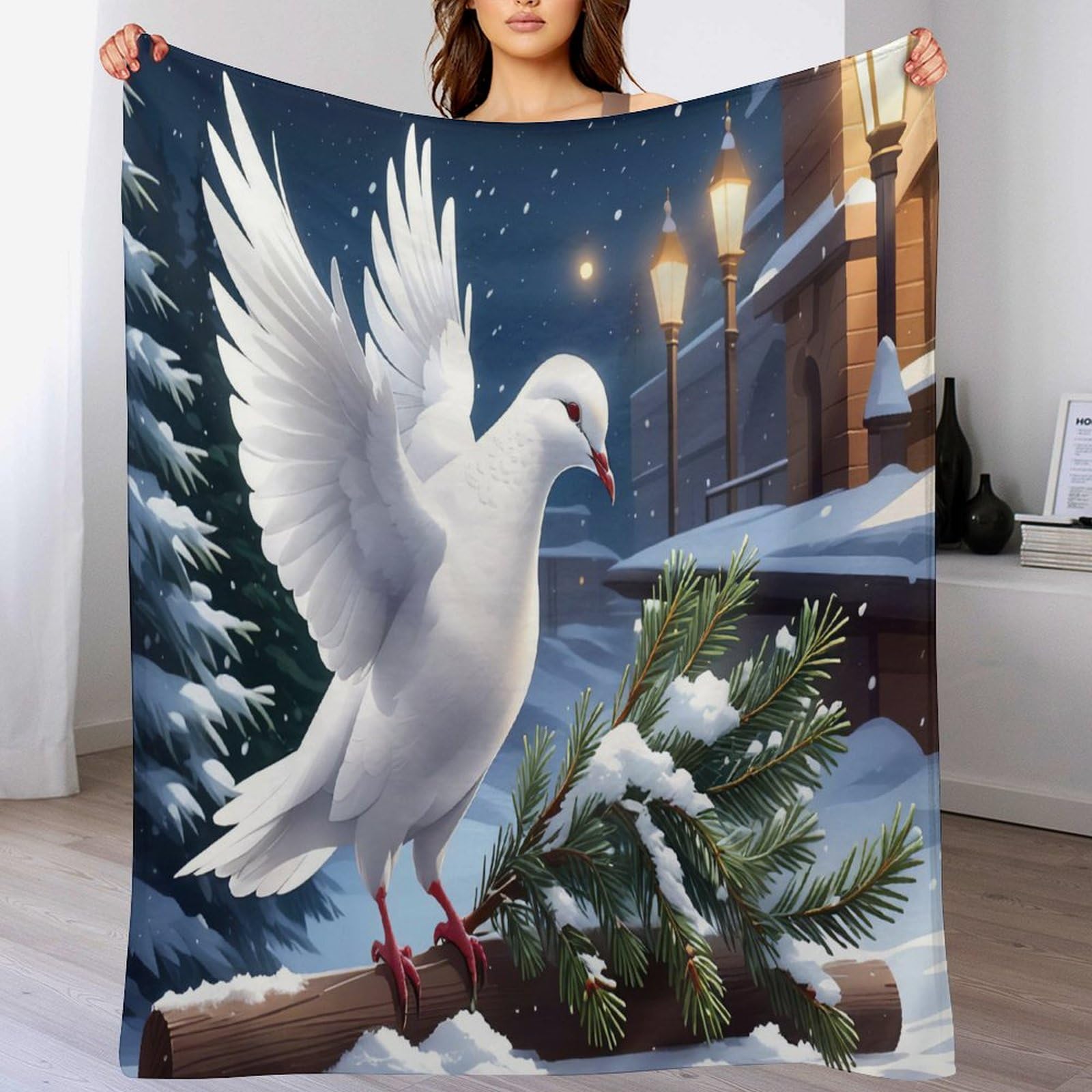 Couverture de luxe Mouette en polaire flannel douce 180×200cm