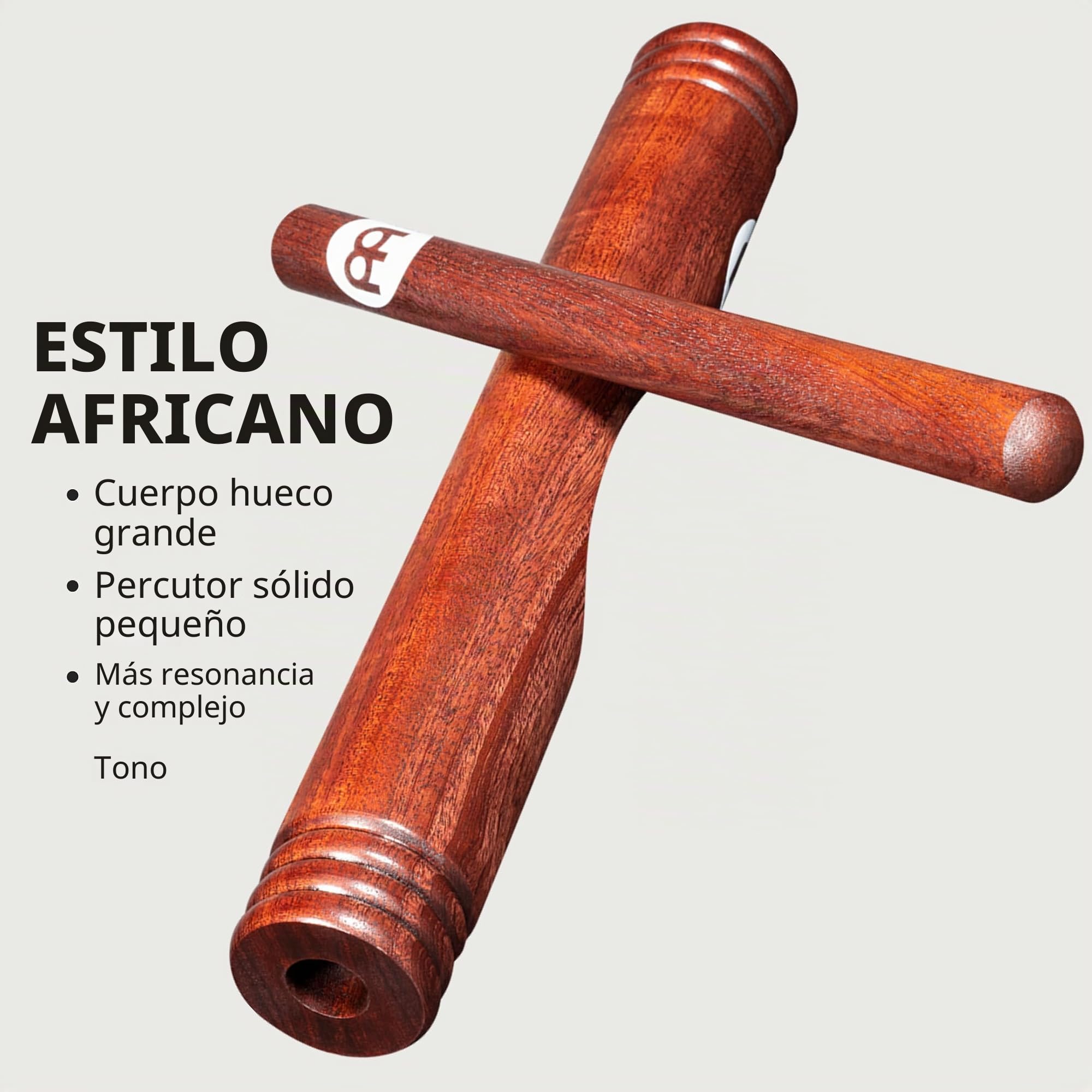 Meinl Percussion CL3RW - Claves de madera color rojo, Large