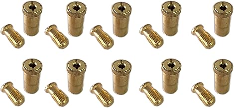 WaterWarden Safety Pool Cover Brass Anchors for Concrete Deck, (10 Pack), Pop Up Pool Cover Anchors, Brass Anchors and Head Screw Bolts for Inground Pool Safety Cover Installation, Heavy Duty