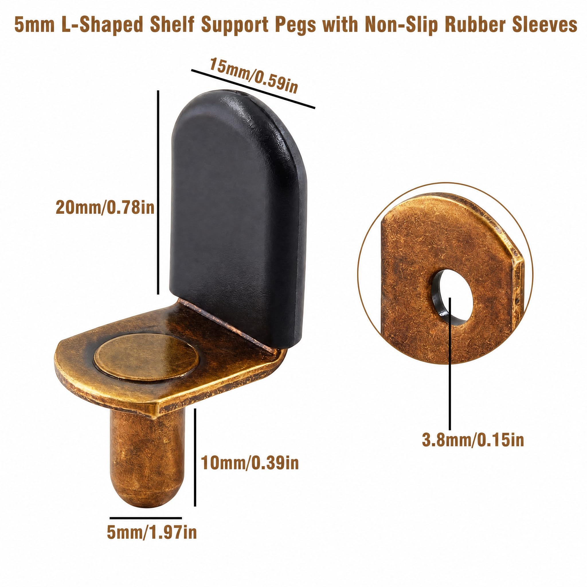 Shelf Support Pegs - 40 Pack L-Shaped -2