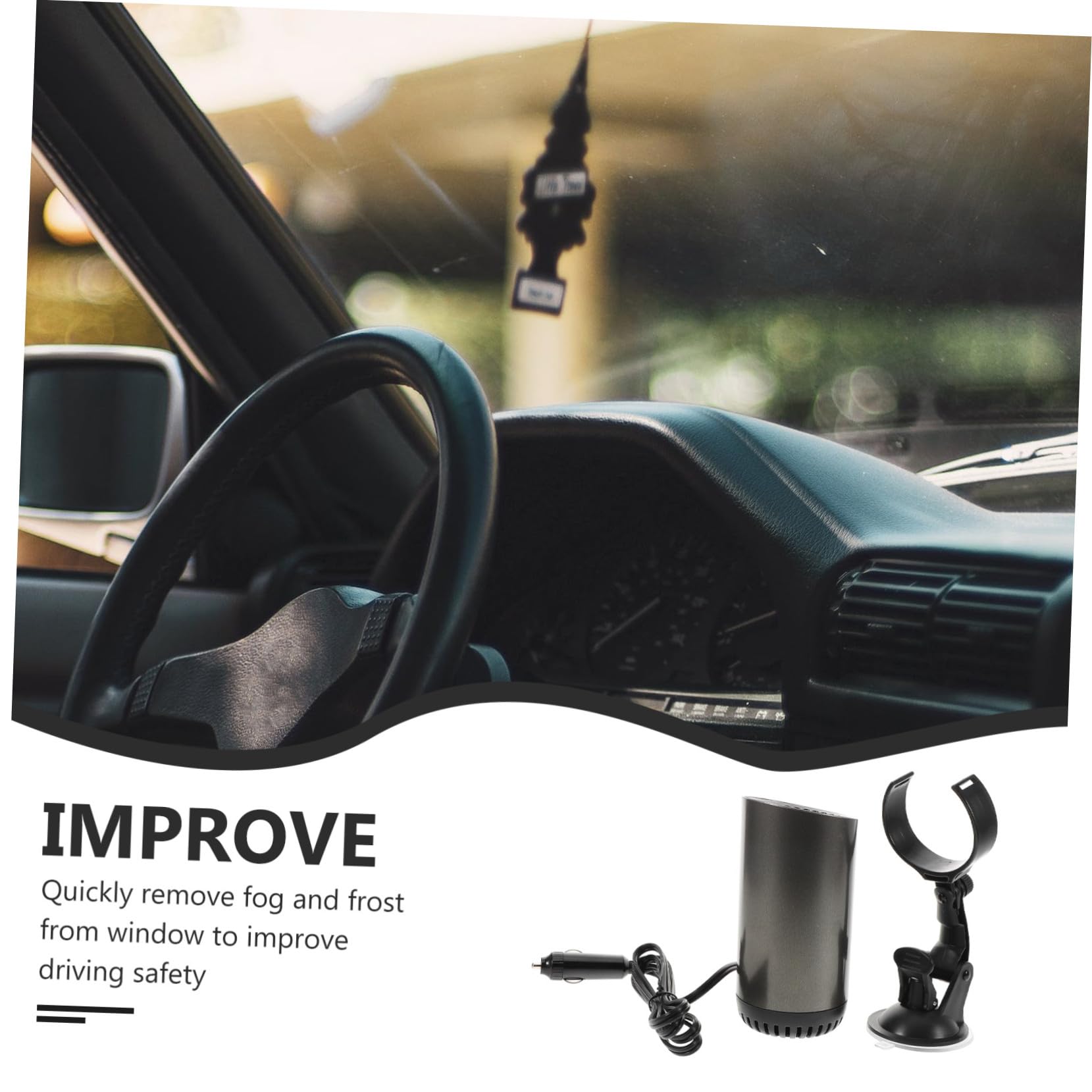 SOLUSTRE Auto-windschutzbcheibenheizung Tragbarer Autoheizlüfter Autofensterenteiser für Schnelles Aufheizen Entfrosten und Entfeuchten im Auto Camping-autoheizung Autoheizung und Enteiser