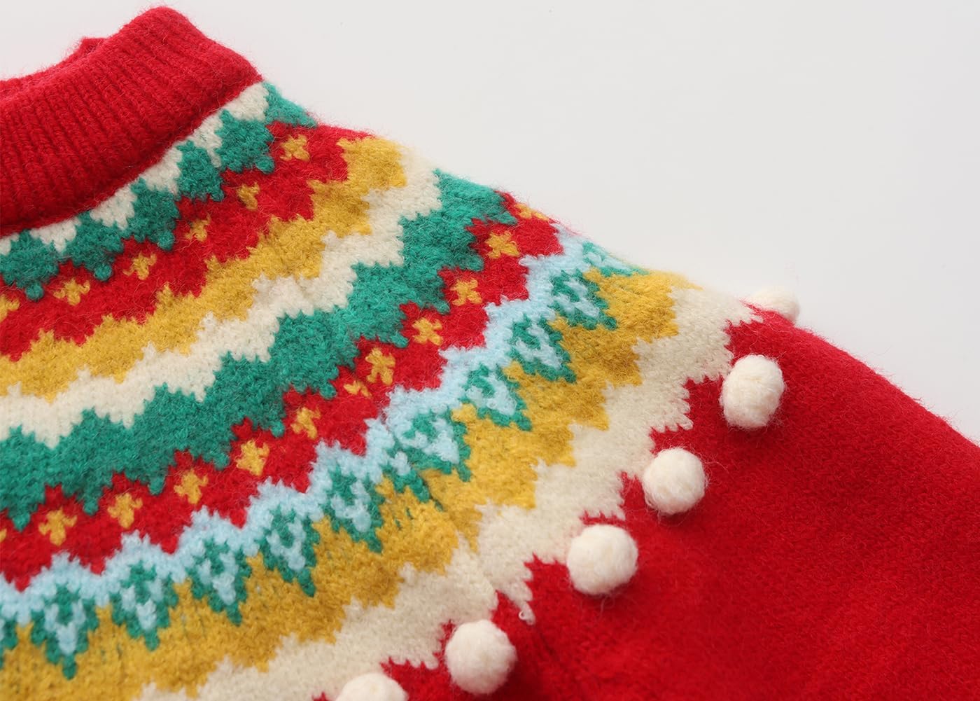 Girls Christmas Sweater Pullover Xmas Gingerbread Fair Isle Warm Winter Knit Top - Image 2