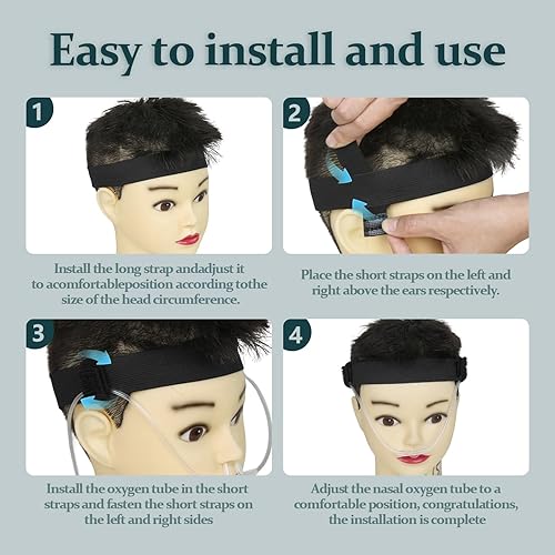 Miniatura 5 de 4 diademas de cánula nasal de oxígeno, evita el movimiento, protector de oído de tubo de oxígeno, diadema para sostener tubos de oxígeno, tubo de